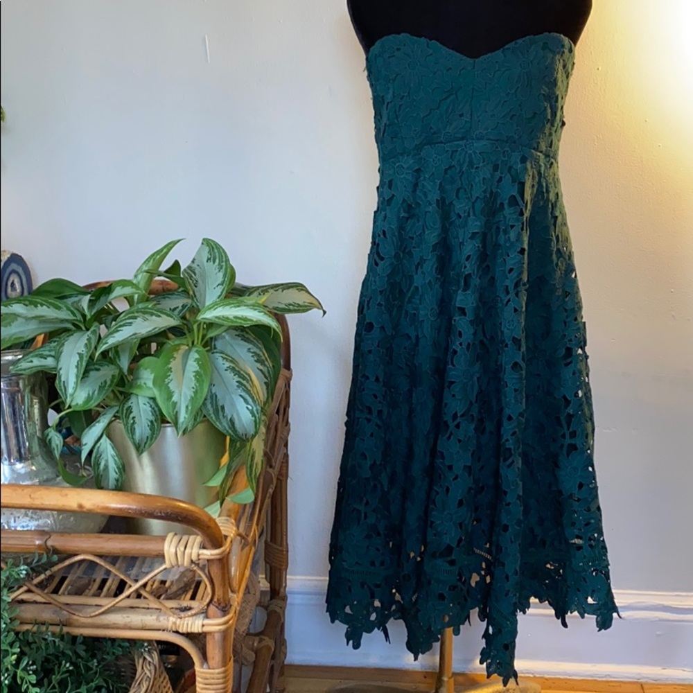 Gorgeous & Comfy! Green lace maternity dress Holiday parties photos Christmas - Picture 1 of 11